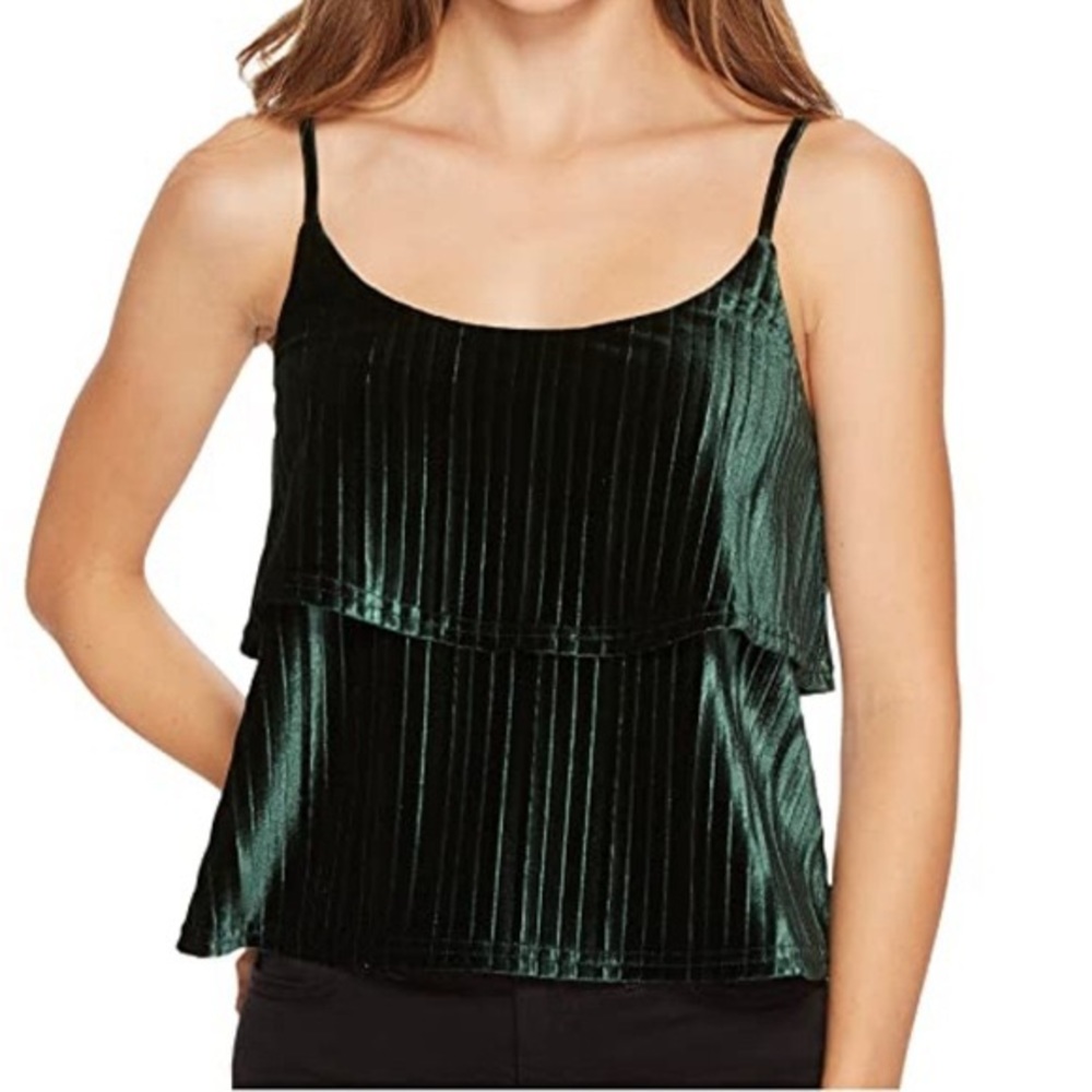 Strappy Velvet Green Top - Jack by BB Dakota - Steve Madden Layered Cami Size L